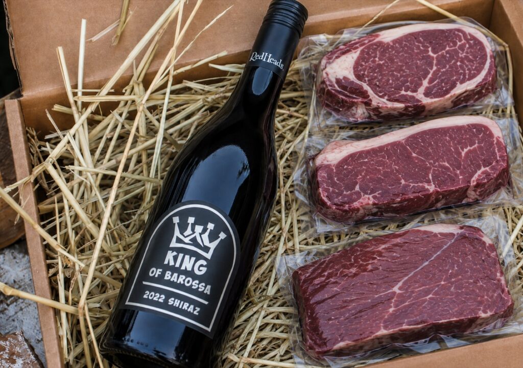 Vánoční balíček King Shiraz s rib eye, striploin a flank steakem